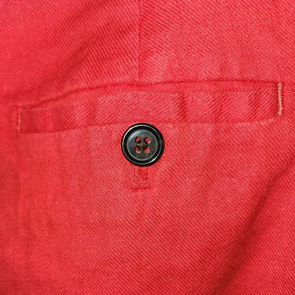 Banana Republic Avery Red Linen Ankle Pants Size 6